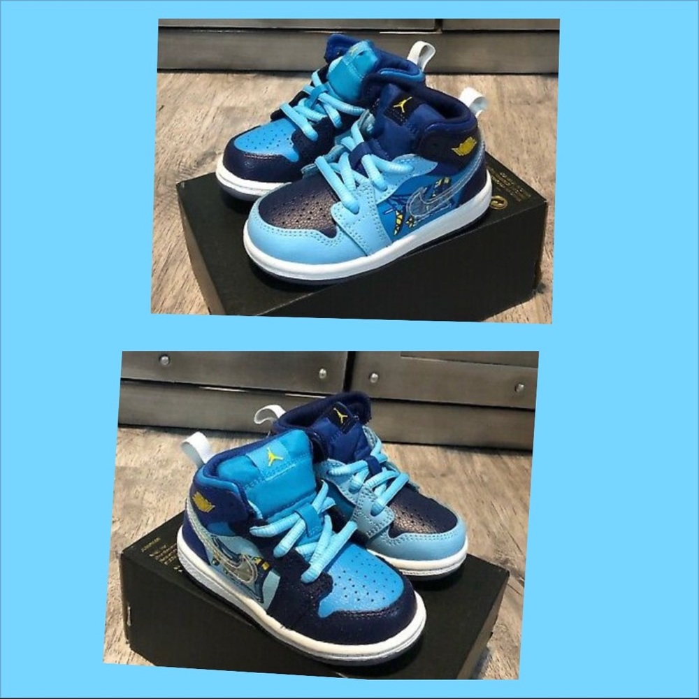 Nike Jordan 1 Mid Fly Blue Void Clear-Team Royal Blue